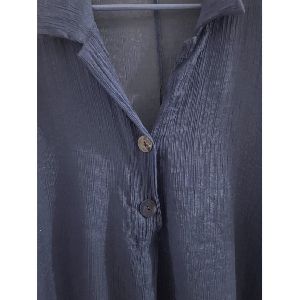 Miracle Suit Blue Crinkle Popover Swim Coverup Sz M Resort Cruise - Picture 5 of 7